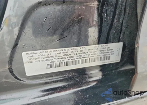 2010 Volkswagen Jetta Limited из США, поврежденный, VIN 3VWAZ7AJ6AM106748